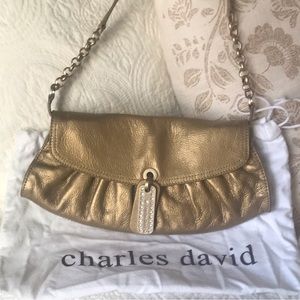 Charles David Small Gold Clutch